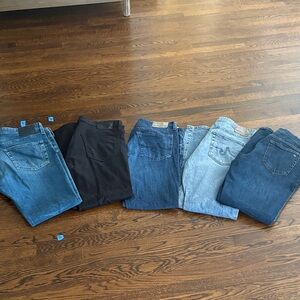 5 pair Men’s designer jeans EUC 36x34, 36x32
